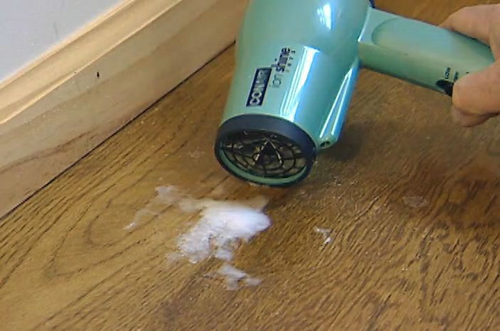 Remove Candle Wax With A Hair Dryer, How To Remove Spilled Candle Wax From Tile Floor