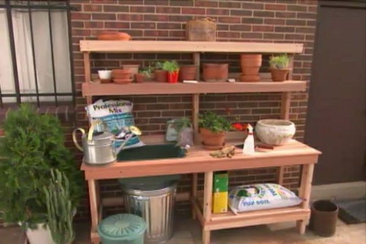How To Build A Garden Potting Bench, Diy Outdoor Garden Work Table